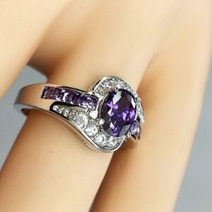 JoJo, 2038681,New, Oval Cut Purple Swiss Crystal  Ring, Size 7